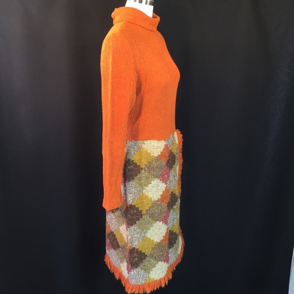 Acrylic turtleneck Diamond pattern dress med - Picture 5 of 8